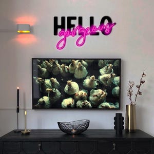 Hello Gorgeous – Letrero de Neón Rosa LED para Dormitorio, Tocador o Salón de Belleza