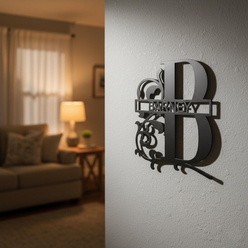 Personalized Metal Monogram Wall Art – Custom Initial and Name Sign ...