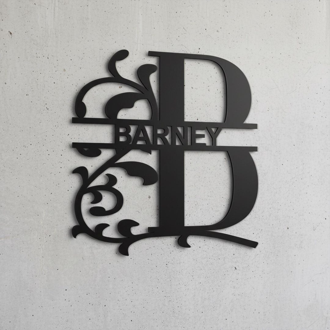 Metal Monogram Wall Art – Custom Initial and Name Sign – Family Last ...