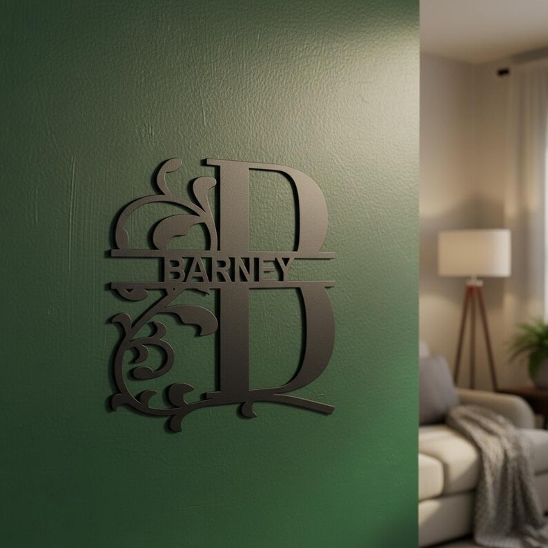 Personalized Metal Monogram Wall Art – Custom Initial and Name Sign ...