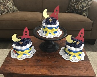 rocket ship diaper cake