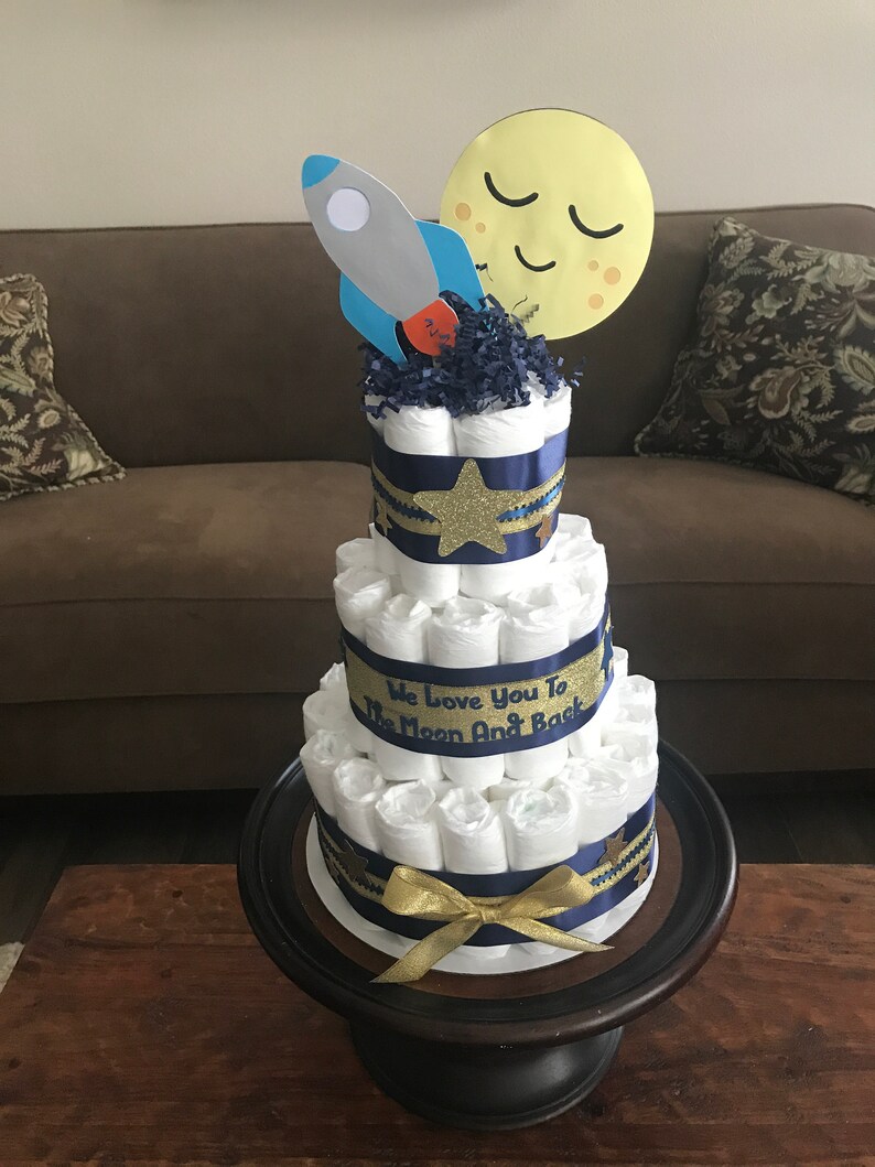 Love you to the Moon and Stars Whimsical Diaper Cake Baby Etsy