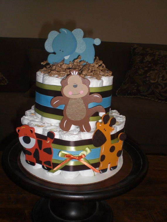 jungle theme diaper cake