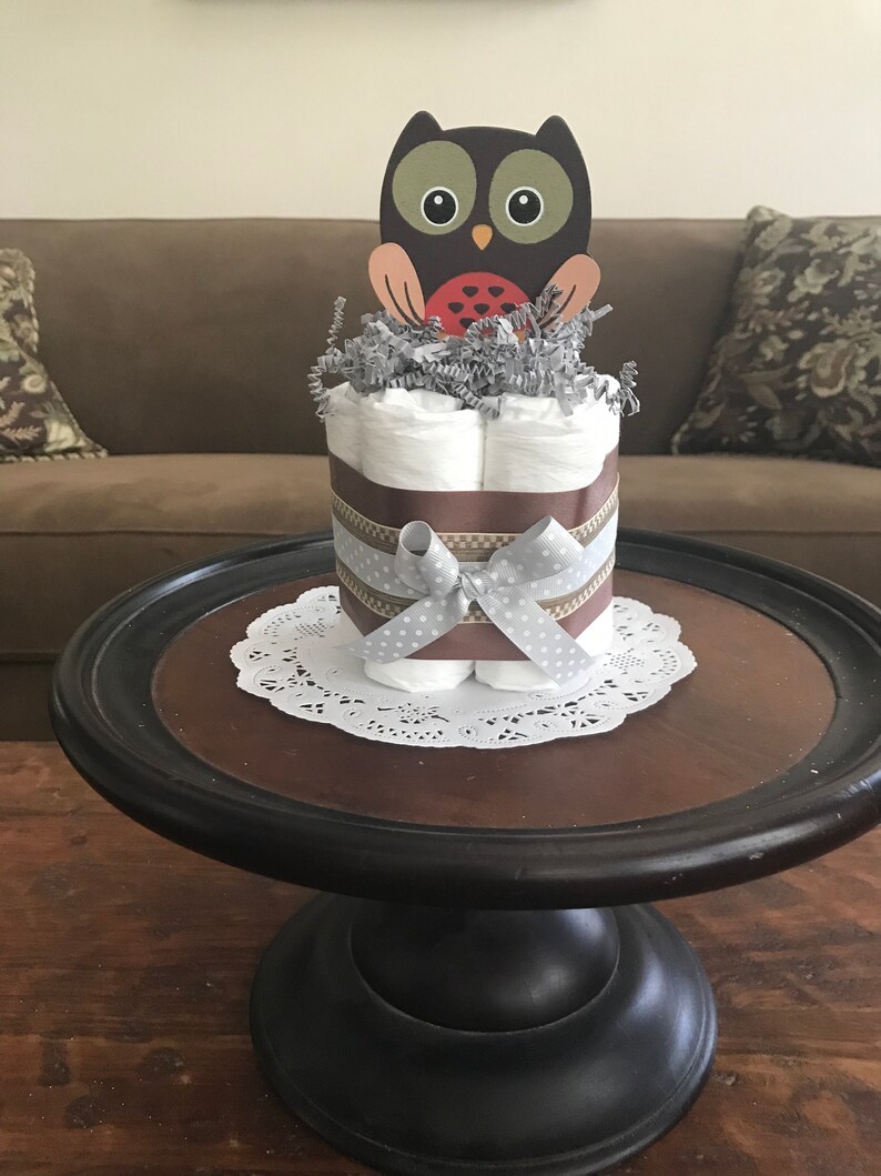 Woodland Diaper Cakes Baby Shower Centerpieces in pink and | Etsy