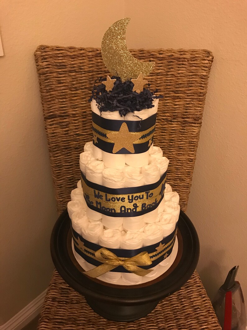 Love you to the Moon and Stars Whimsical Diaper Cake Baby Etsy