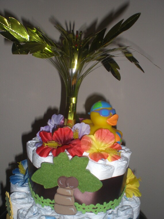 hawaiian diaper cake