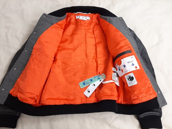 Off-White Patchwork Varsity Jacket Gray Men's Siz… - image 7