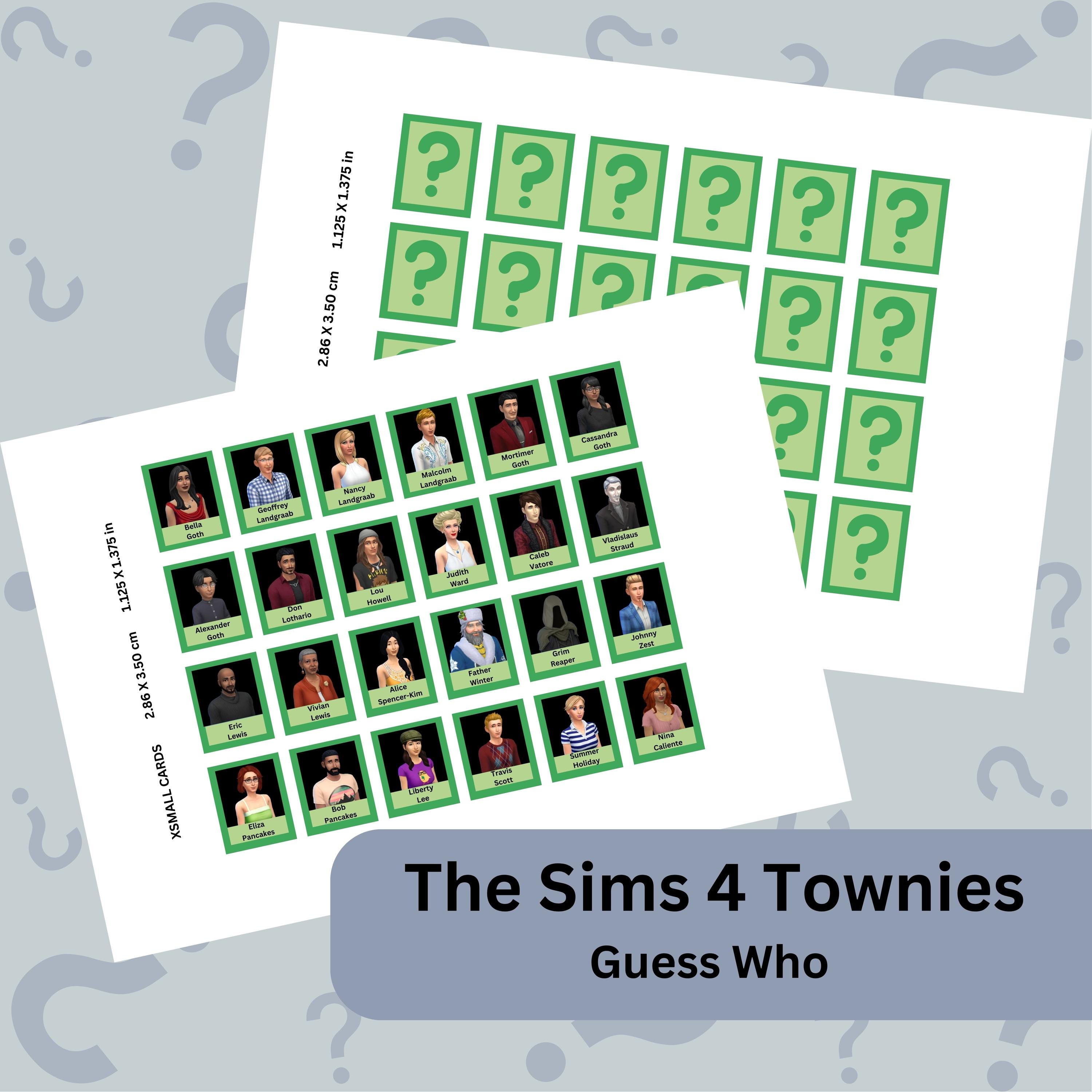 The Sims 4 Townies - DIY Guess Who - Digital Download
