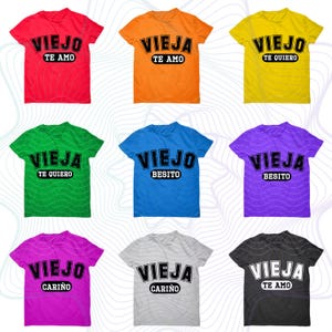 20 digital files png, Gift for Parents, couples Tee, Wife T-Shirt, Husband Shirt, Spanish Viejo, Esposo, Esposa, Vieja, Mom, Dad Gift Tee
