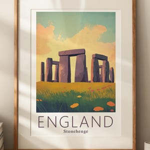Stonehenge Travel Poster: Whimsical England Illustration (Printable)