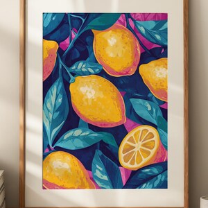 Vibrant Lemon Print: Modern Kitchen Wall Art (Digital Download)