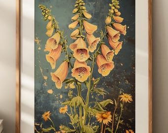 Witchy Fingerhüte Blumen Art Print, Cottagecore Wanddekoration (Printable)