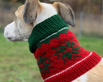 Swedish Star Pattern Cowl / Snood for Dogs and Greyhounds / Sighthounds