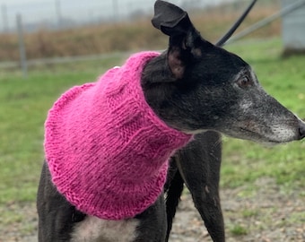 Merino Wool - Mohair Dog Greyhound Snood Cowl / with hole for leash