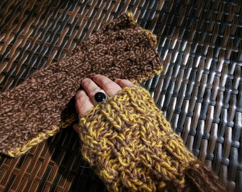 Fingerless Gloves Wrist Warmer Soft Alpaca