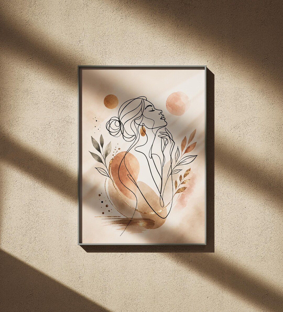 Minimalist Female Line Art Print | Abstract Woman Wall Art (digital ...