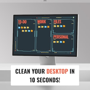 Brutalist Desktop Organizer Wallpaper | Productivity Zones, Minimal Workspace (Digital Download)