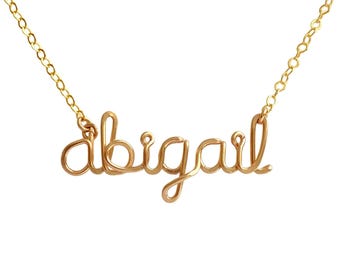 Custom 14k Gold Fill Lowercase Name Necklace: Personalized Script Jewelry