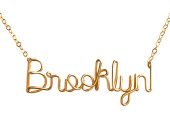 Custom Name Necklace: Personalized Script 14k Gold Fill Jewelry