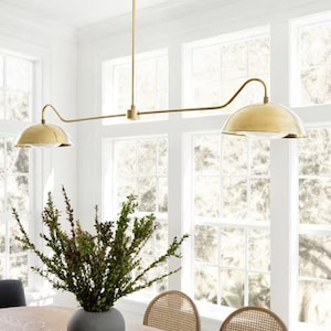 Aldorno Linear Double Shade Chandelier Pendant Light with Glass Globe