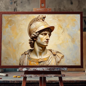 Alexander the Great Portrait | Fine Art Oil Painting | Macedonian King Wall Art | Ancient Greek Decor | Historical Warrior Canvas Artwork
