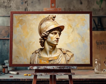 Alexander the Great Portrait | Fine Art Oil Painting | Macedonian King Wall Art | Ancient Greek Decor | Historical Warrior Canvas Artwork