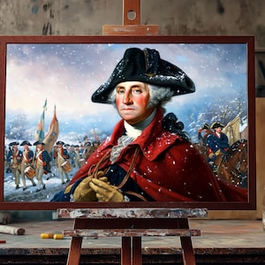 George Washington Portrait | Fine Art Oil Painting | Founding Father Wall Art | American History Decor | Vintage President Canvas | Oil Art