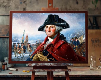 George Washington Portrait | Fine Art Oil Painting | Founding Father Wall Art | American History Decor | Vintage President Canvas | Oil Art