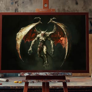 Vampire Lord Gothic Portrait | Fine Art Oil Painting | Dark Academia Wall Art | Victorian Vampire Decor | Nosferatu Canvas | Hand-Painted