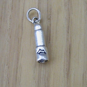 Lipstick Charm Makeup Sterling Silver Charm