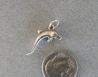 Dolphin  Charm Swimming Sterling Silver Charm