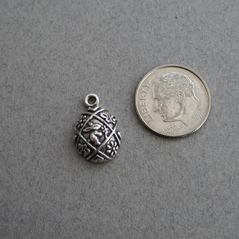 Easter Egg Sterling Silver Charm