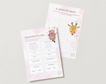 Baby Shower Games in Italian - Pink Bear