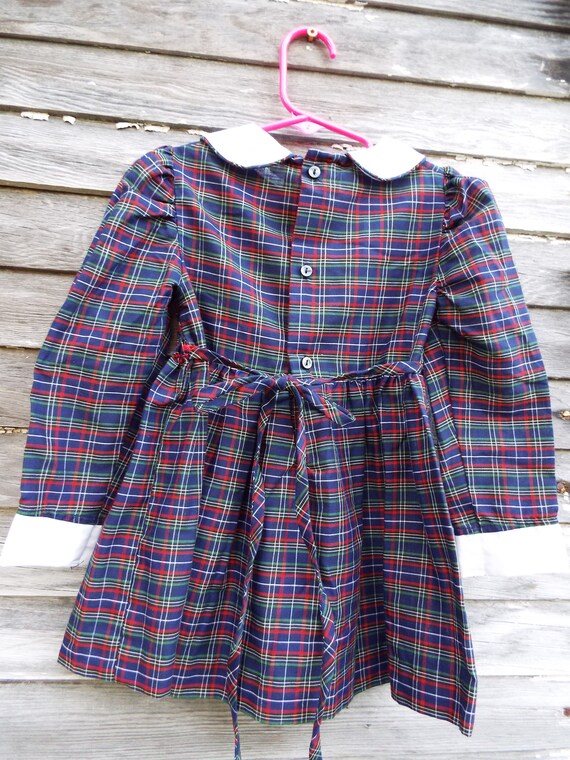 Vintage Polly Flinders plaid hand smocked dress t… - image 4