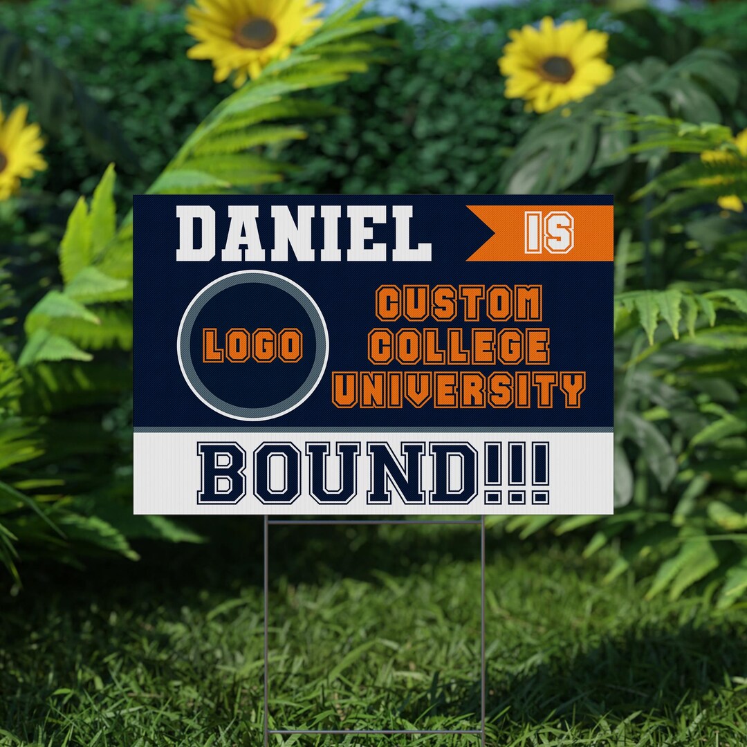College Bound Yard Sign/college Logo Sign/custom College Yard Sign ...
