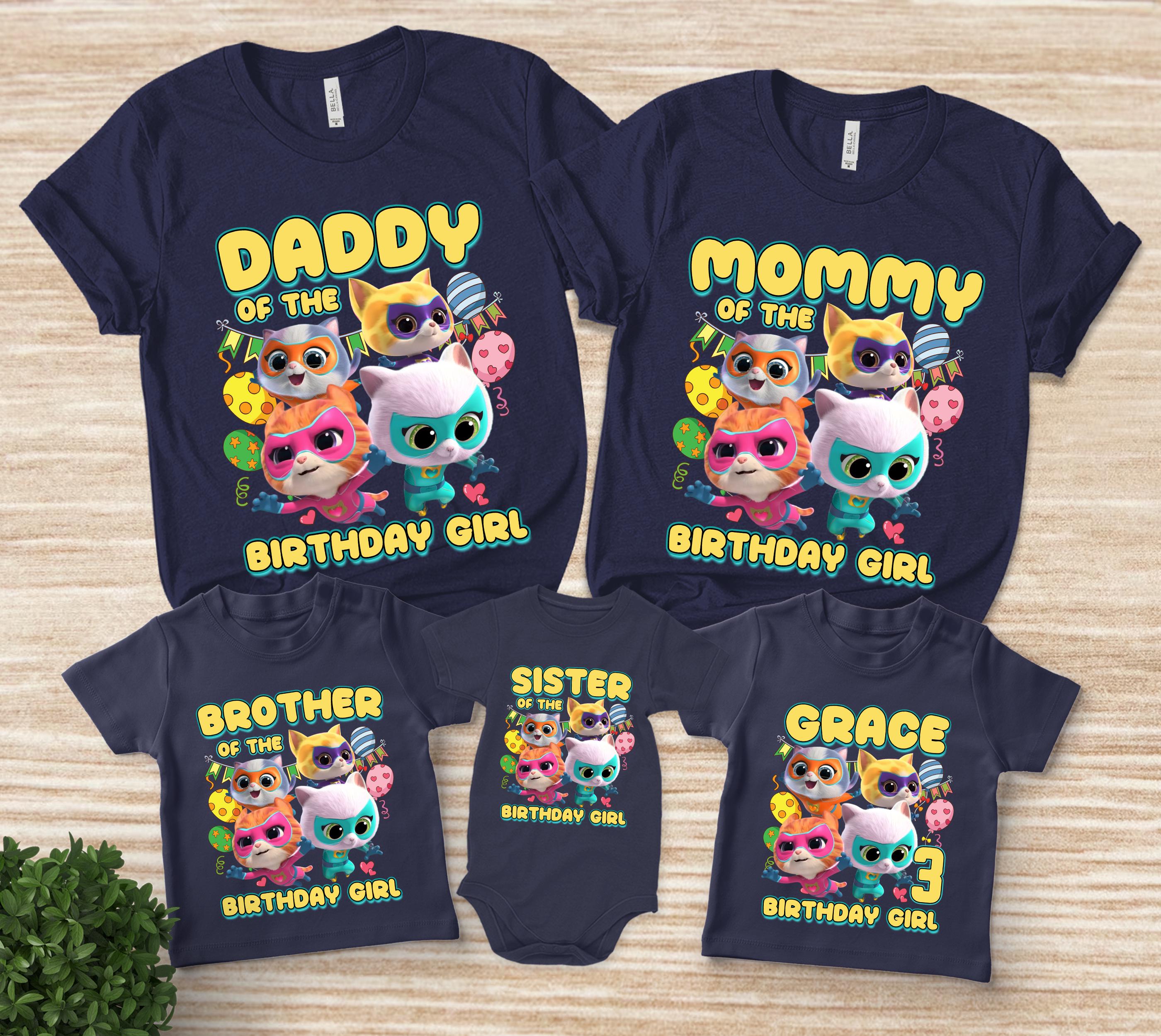 Discover Super kitties Birthday Shirt, Super kitties Pounce Birthday Shirts, Custom Super Kitties Theme Party Shirt, Birthday Girl Shirt