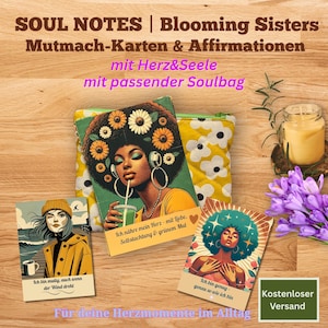 Affirmationskarten Frauen| Achtsamkeit und Mutmachkarten im Set mit Tasche| positive Gedanken|Selbstfürsorge Geschenk für Freundin & Mama |