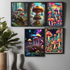 Mushroom Art Collection | 24 Fungi Wall Prints | 24 Digital Downloads | Mushroom Illustrations | Nature-Inspired Art | Cottagecore Mushrooms