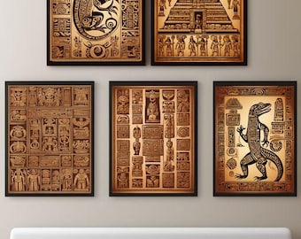マヤのアートプリント：精巧な古代文明の壁装飾 - Etsy 日本