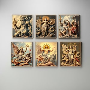 Olympian Gods Art Prints: Greek Mythology Illustrations (Digital Download)