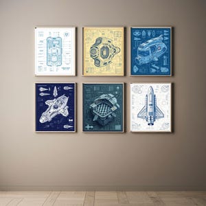 Blueprint Art Collection 3 | 30 Engineering Prints | Technical Innovation Decor | Digital Download | Precision Art | Futuristic Wall Art