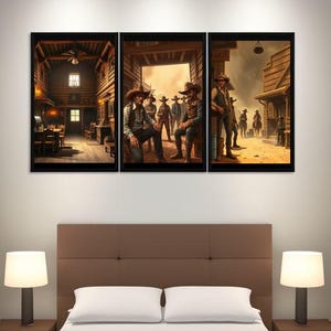 Country Western Art Collection | 14 Cowboy Art Prints | Old West Decor | Digital Download | 14 Frontier Illustrations | Wild West Wall Art