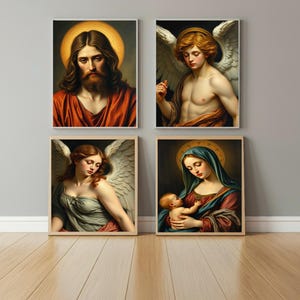 Christian Art Collection | 20 Biblical Sacred Prints | Spiritual Decor | Digital Download | Devotional Illustrations | Faith-Inspired Art