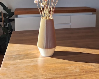 Jarrón DELFT | Jarrón minimalista moderno 3D | Jarrón decorativo | Florero | Impermeable | Jarrón cónico | Inserto de vidrio | Bioplástico | 22 cm