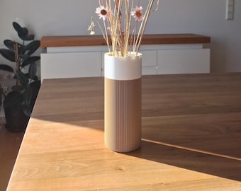 Jarrón Groningen | Jarrón minimalista moderno 3D | Jarrón decorativo | Florero | Impermeable | Jarrón cilíndrico | Inserto de vidrio | Bioplástico | 21 cm