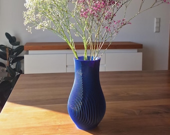 Jarrón LA HAYA | Jarrón minimalista moderno 3D | Jarrón decorativo | Florero | Resistente al agua | Jarrón espiral | Inserto de vidrio | Bioplástico | 22 cm