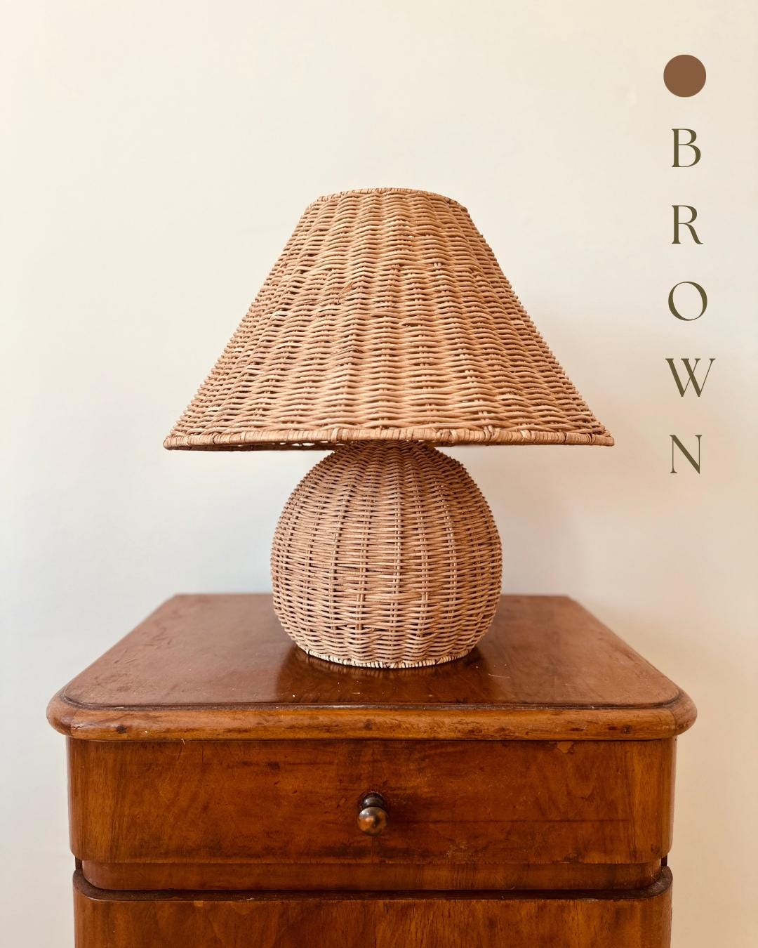 Natural Rattan Table Lamp 2 Colors Available Handmade Woven Lampshade Eco Friendly Bedside Light Boho Home Lighting Sustainable Desk Lamp