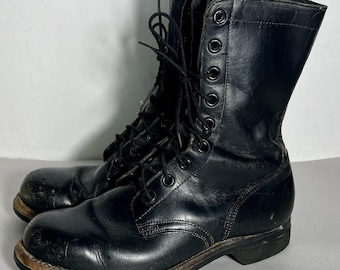 VTG US Army Vietnam Combat Boots, 1960s Black Leather Biltrite Size 8
