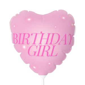 Pink Birthday Girl Balloon (Round and Heart-shaped), 11&quot;