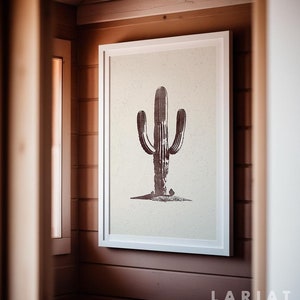 Kaktus Poster, Vintage Stil Holzschnitt, Western Saguaro Druck, Vintage Stil Holzschnitt Kaktus Druck, Südwestliche Wüste Wandkunst